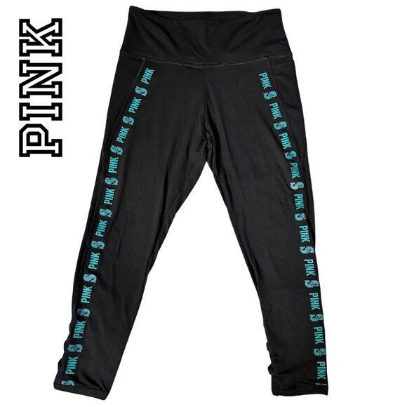 RARE! EUC! Pink Victoria’s Secret Seattle Mariners Strappy Leggings Size Large - Picture 1 of 10